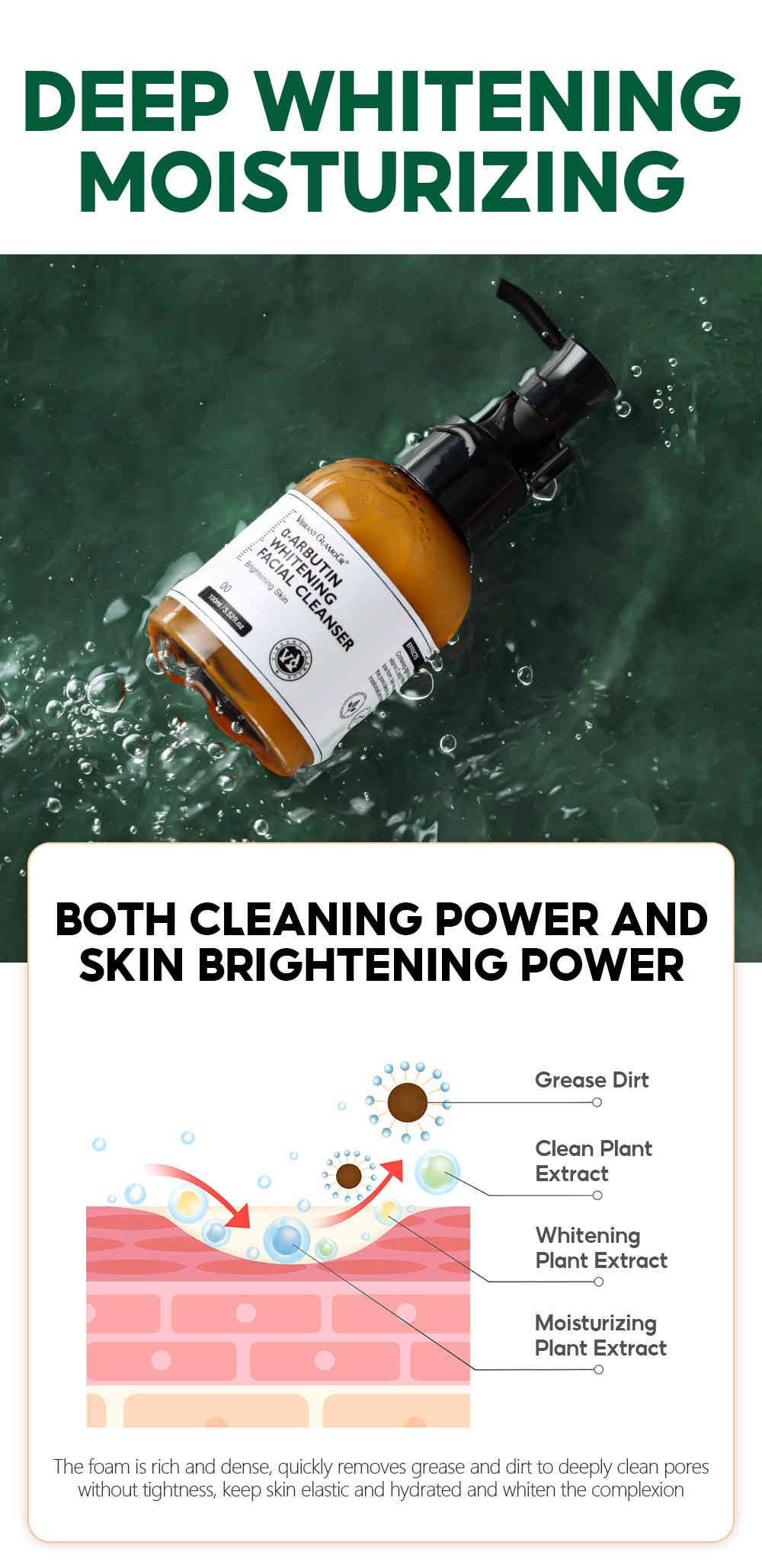 vibrant glamour α 熊果苷亮白潔面乳 100ml/盒