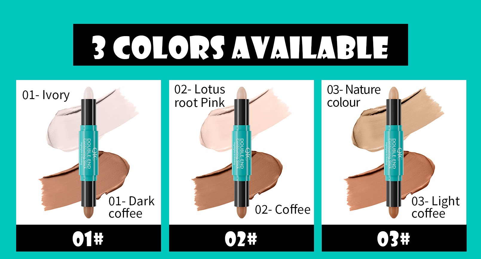 qic 雙頭高光陰影修容棒 23.3g/支