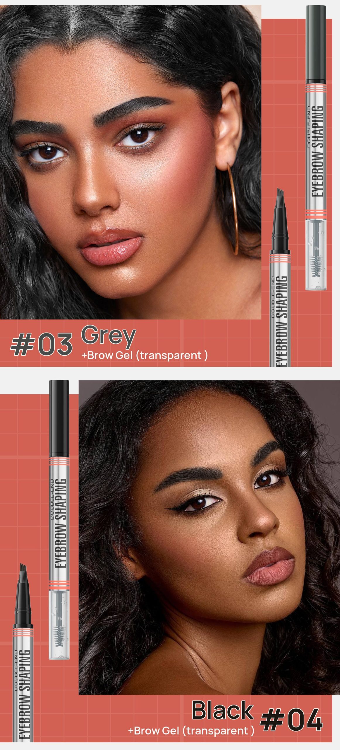 hellokiss 立體雙頭二合一液體眉筆(眉筆 1.5ml + 眉膠 0.4ml)