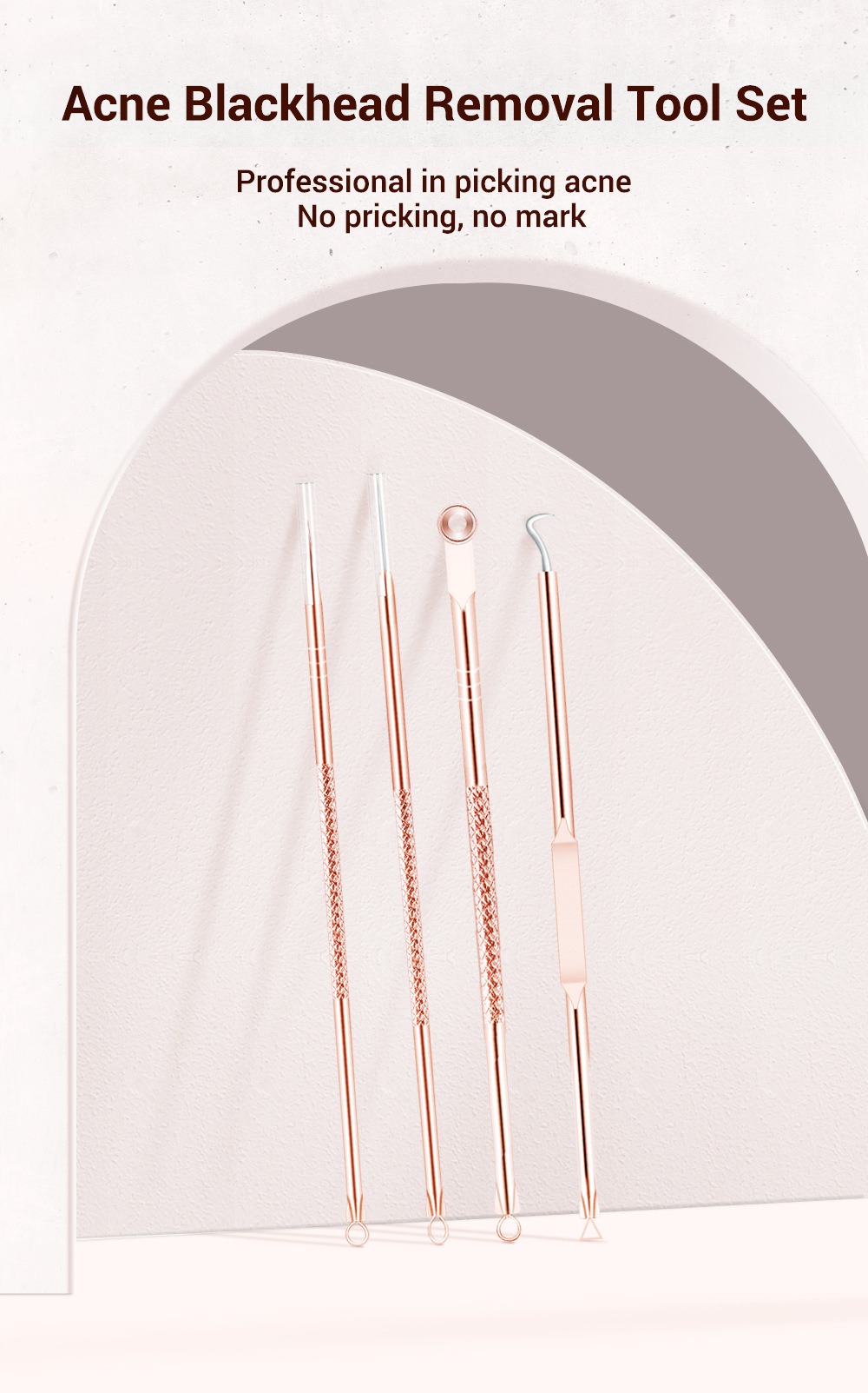 lanbena 玫瑰金刺針4件套頭