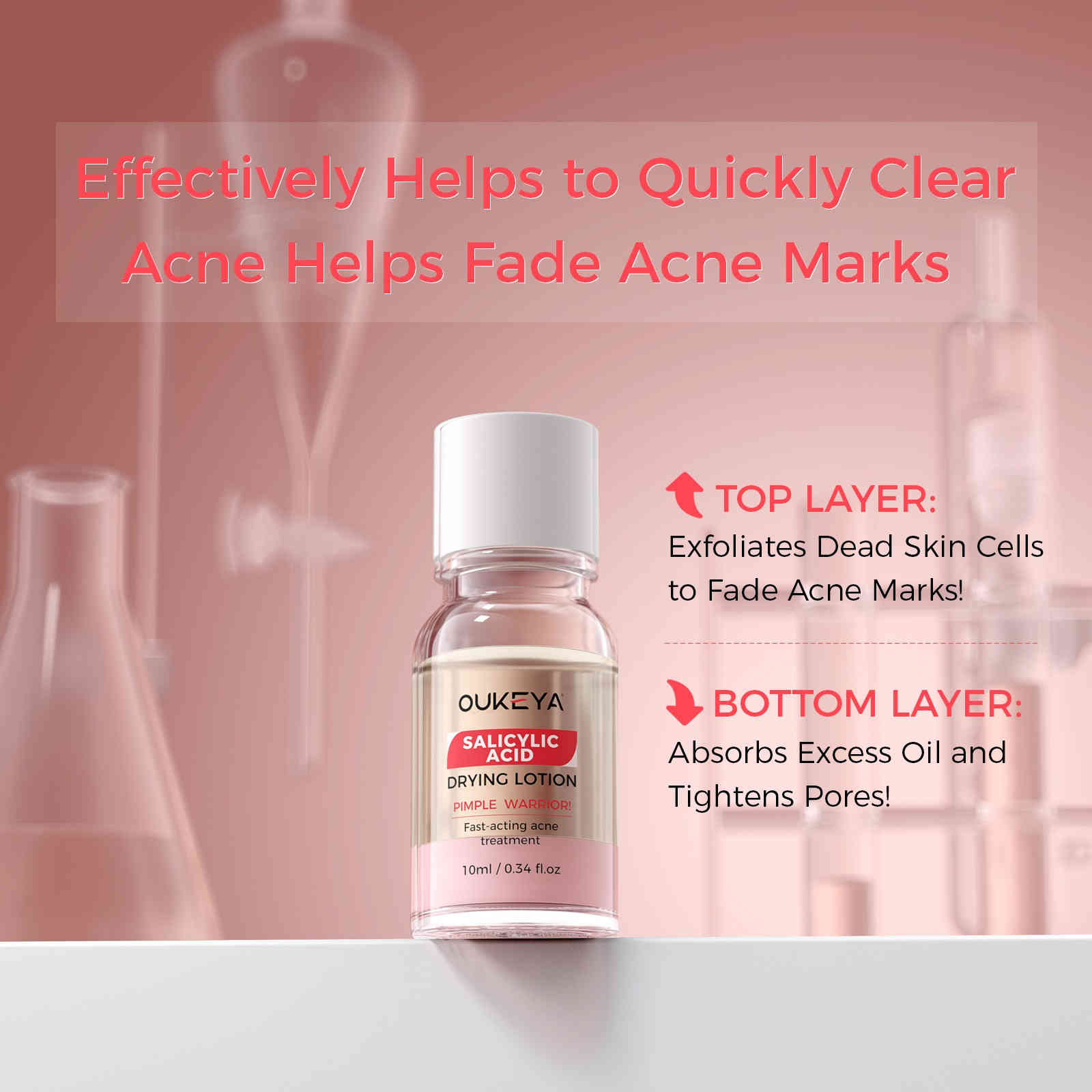 oukeya 2%水楊酸＋5%菸鹼醯胺戰痘小粉水 10ml/盒x3