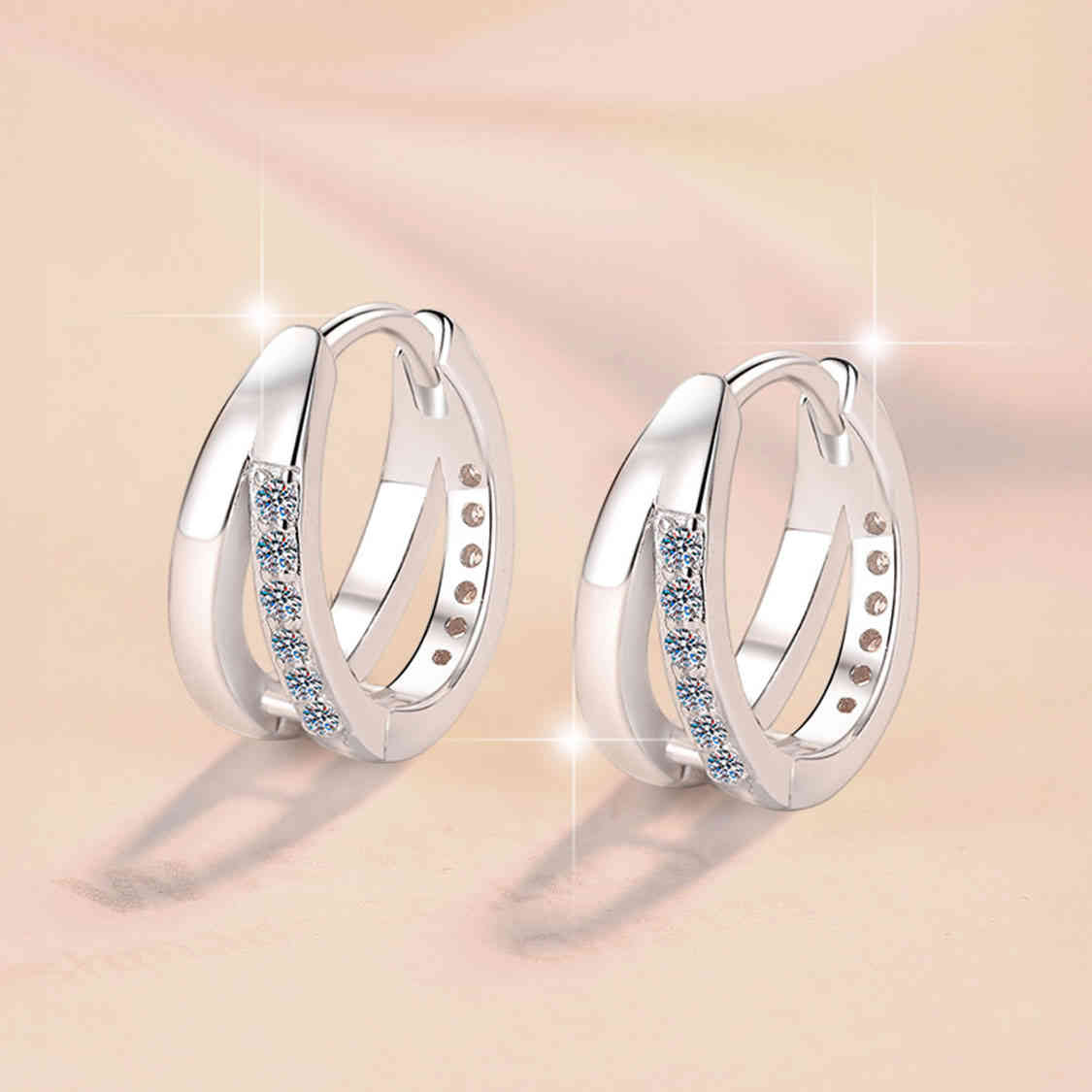 925純銀莫桑石疊層圈耳環 MSNERG00013 Banner1