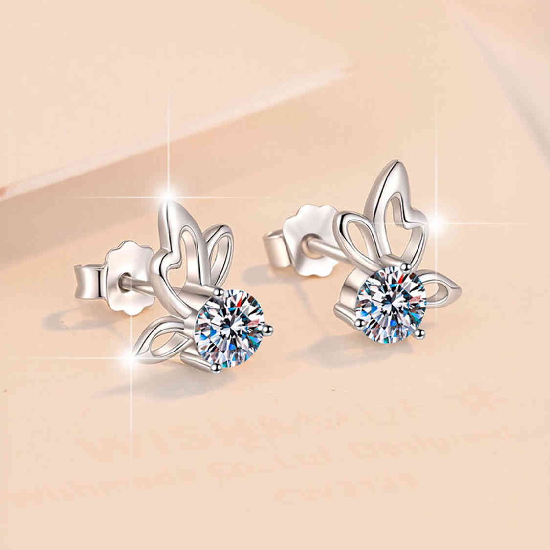 925純銀蝴蝶莫桑石耳環 MSNERG00015 Banner1