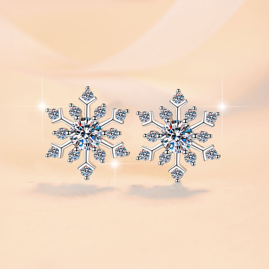 925純銀雪花莫桑石耳環 MSNERG00016 Banner1