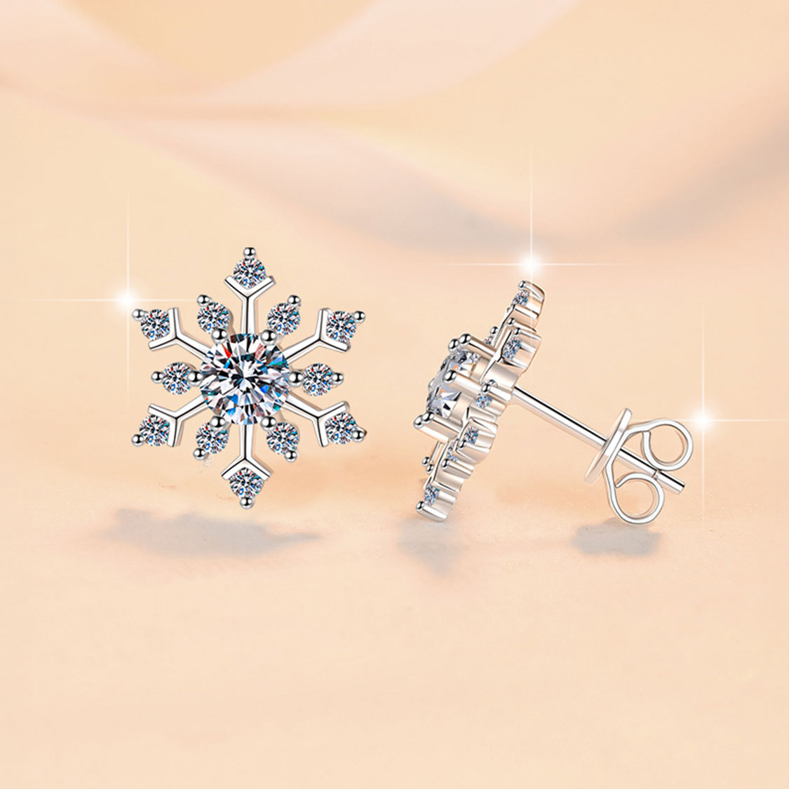 925純銀雪花莫桑石耳環 MSNERG00016 Banner2