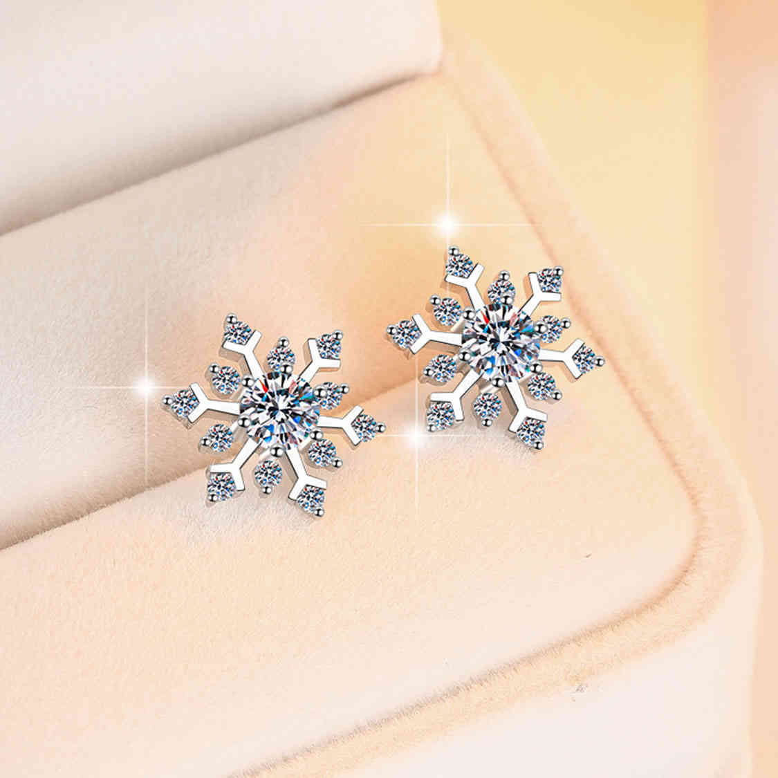 925純銀雪花莫桑石耳環 MSNERG00016 Banner3