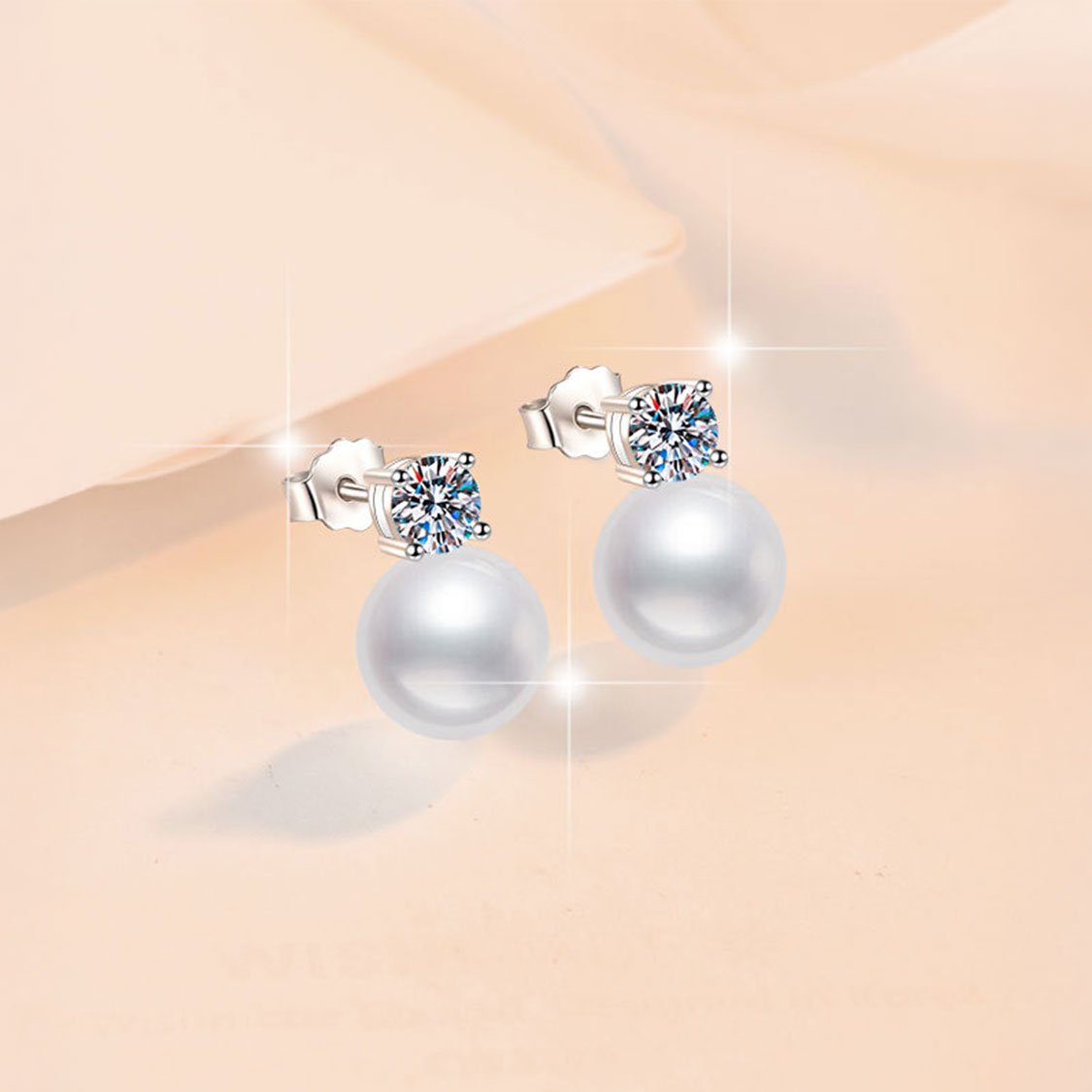 925純銀莫桑石淡水珍珠雙層耳環 MSNERG00022 Banner1