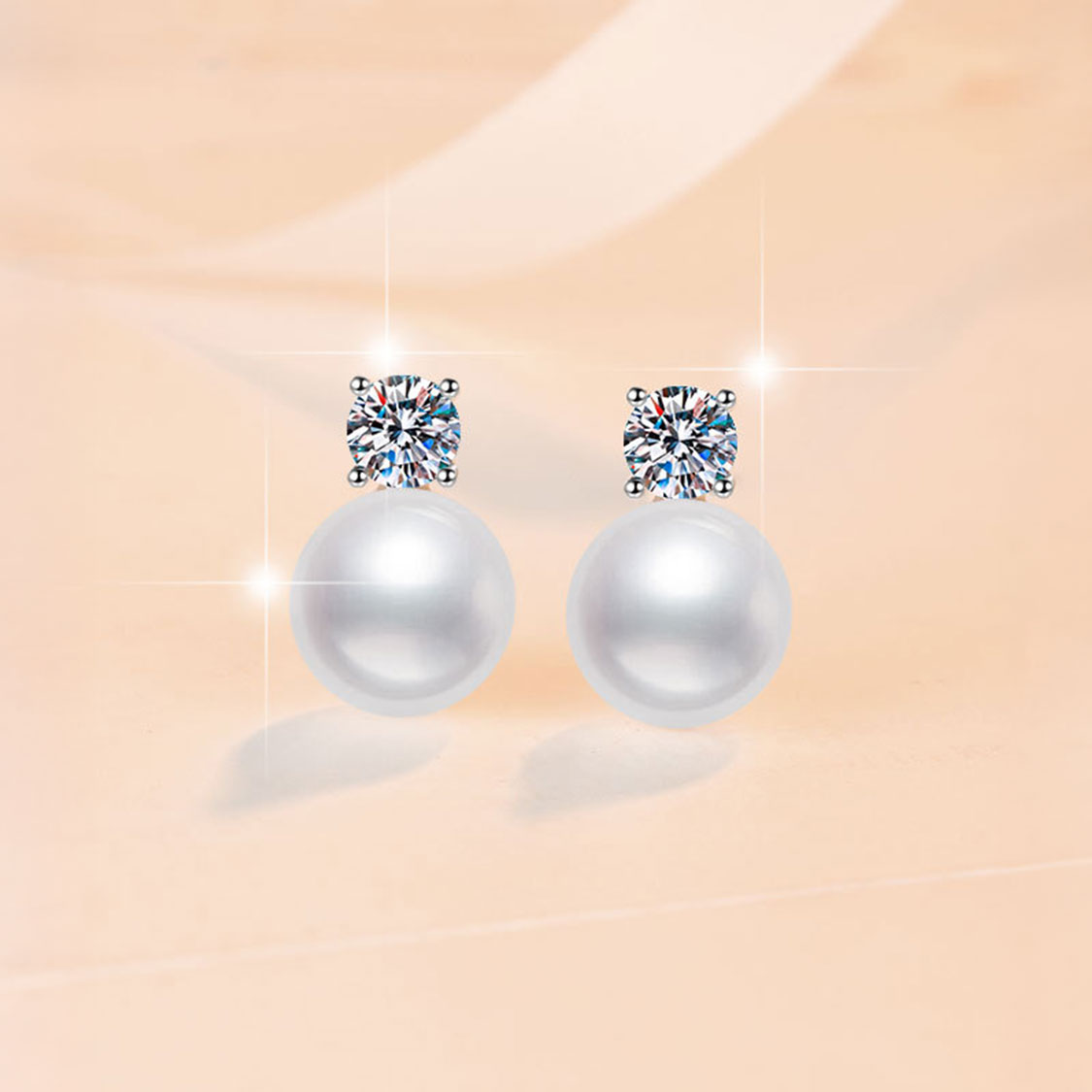 925純銀莫桑石淡水珍珠雙層耳環 MSNERG00022 Banner3