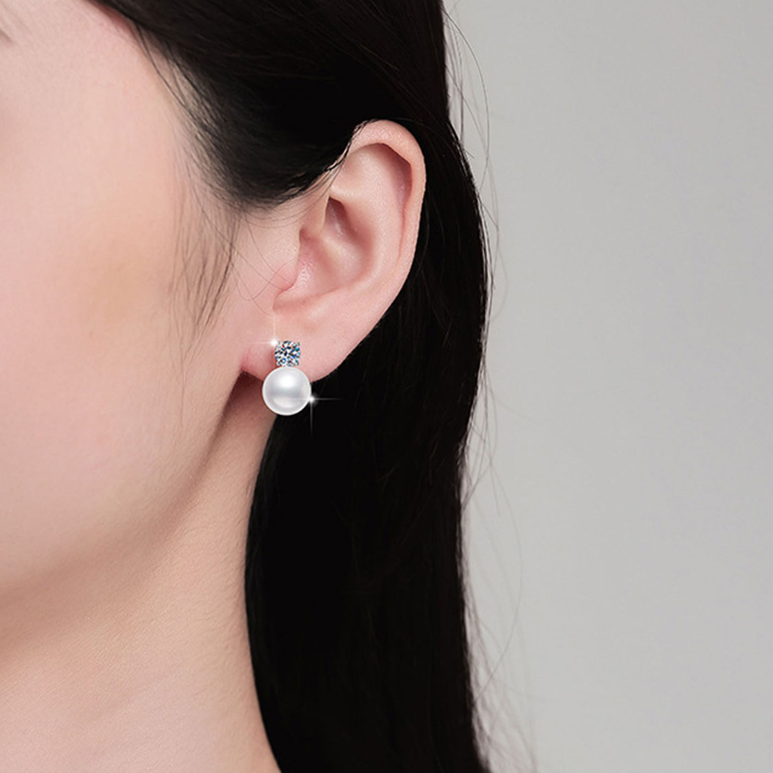 925純銀莫桑石淡水珍珠雙層耳環 MSNERG00022 Banner4