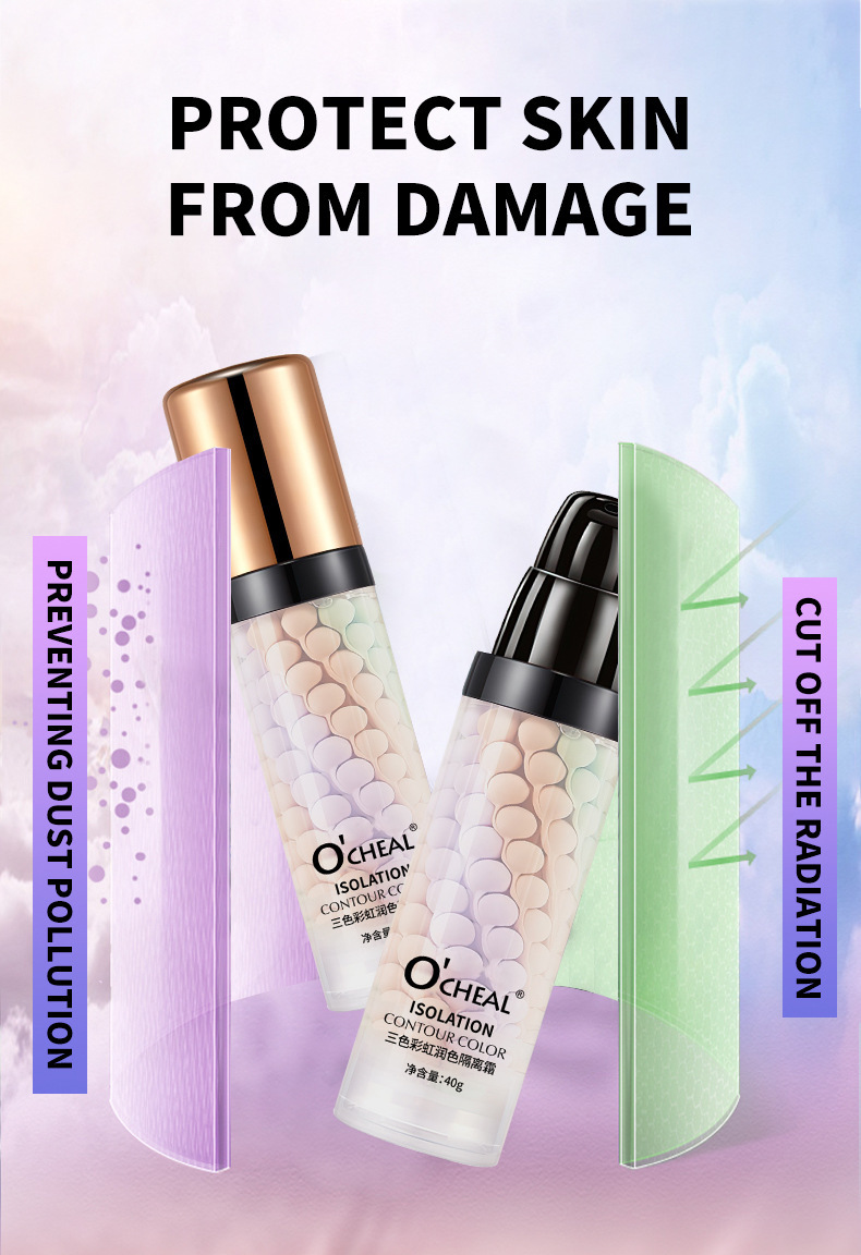 OCHEAL 三色彩虹潤色隔離霜 40g/支 x2 ocheal 三色彩虹潤色隔離霜