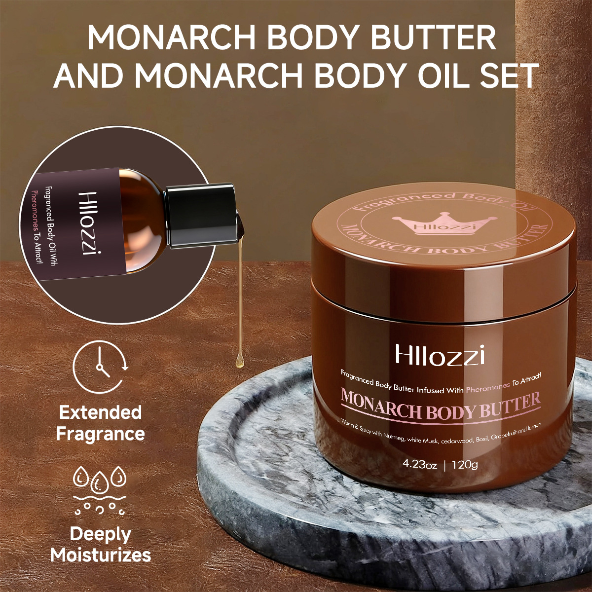 Hllozzi Monarch 皇室香氛君王黃油身體乳霜 120g/盒 hilozzi 費洛蒙香氛身體潤膚霜 120g/盒