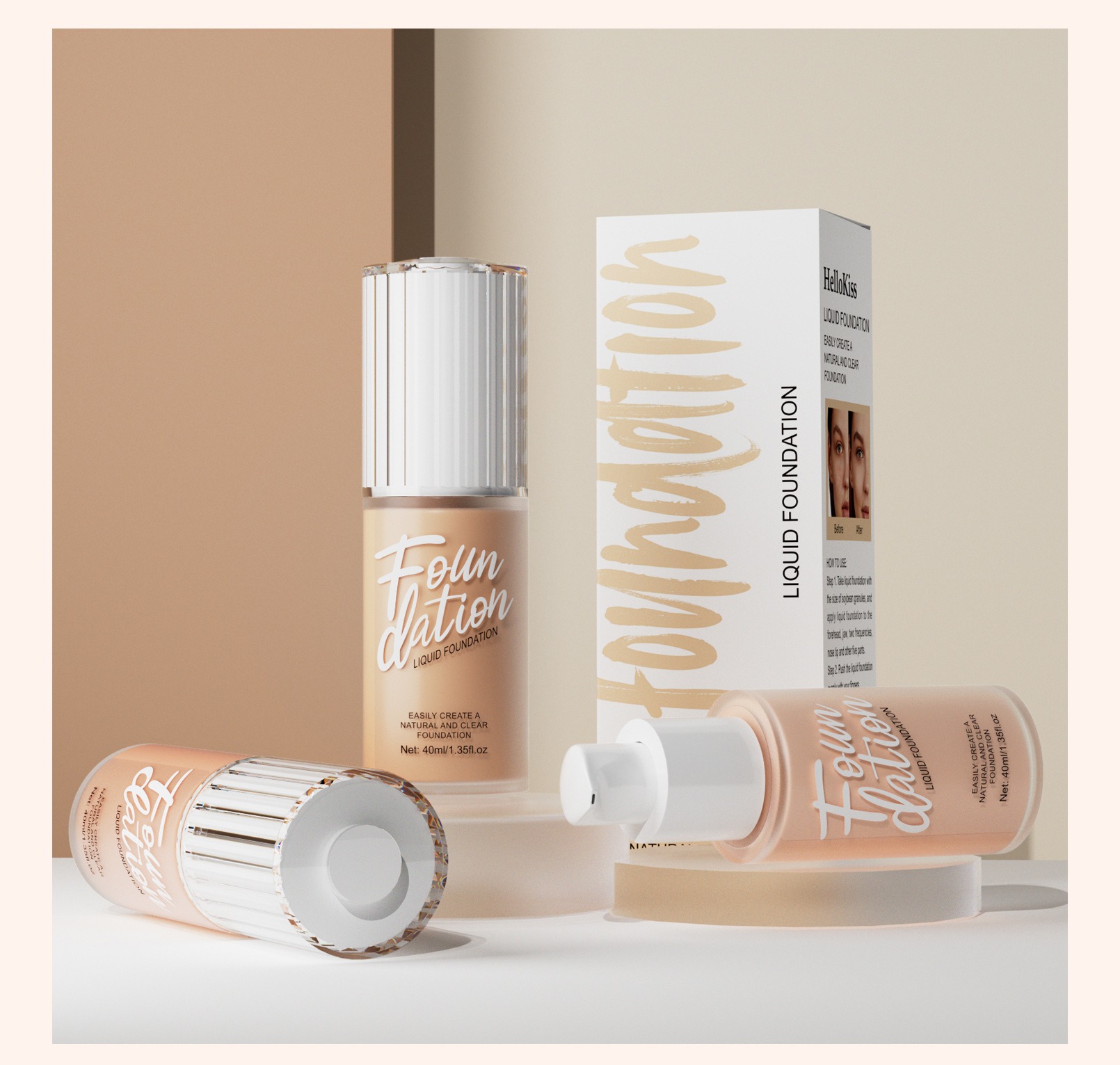 hellokiss 無瑕粉底液 40ml/盒