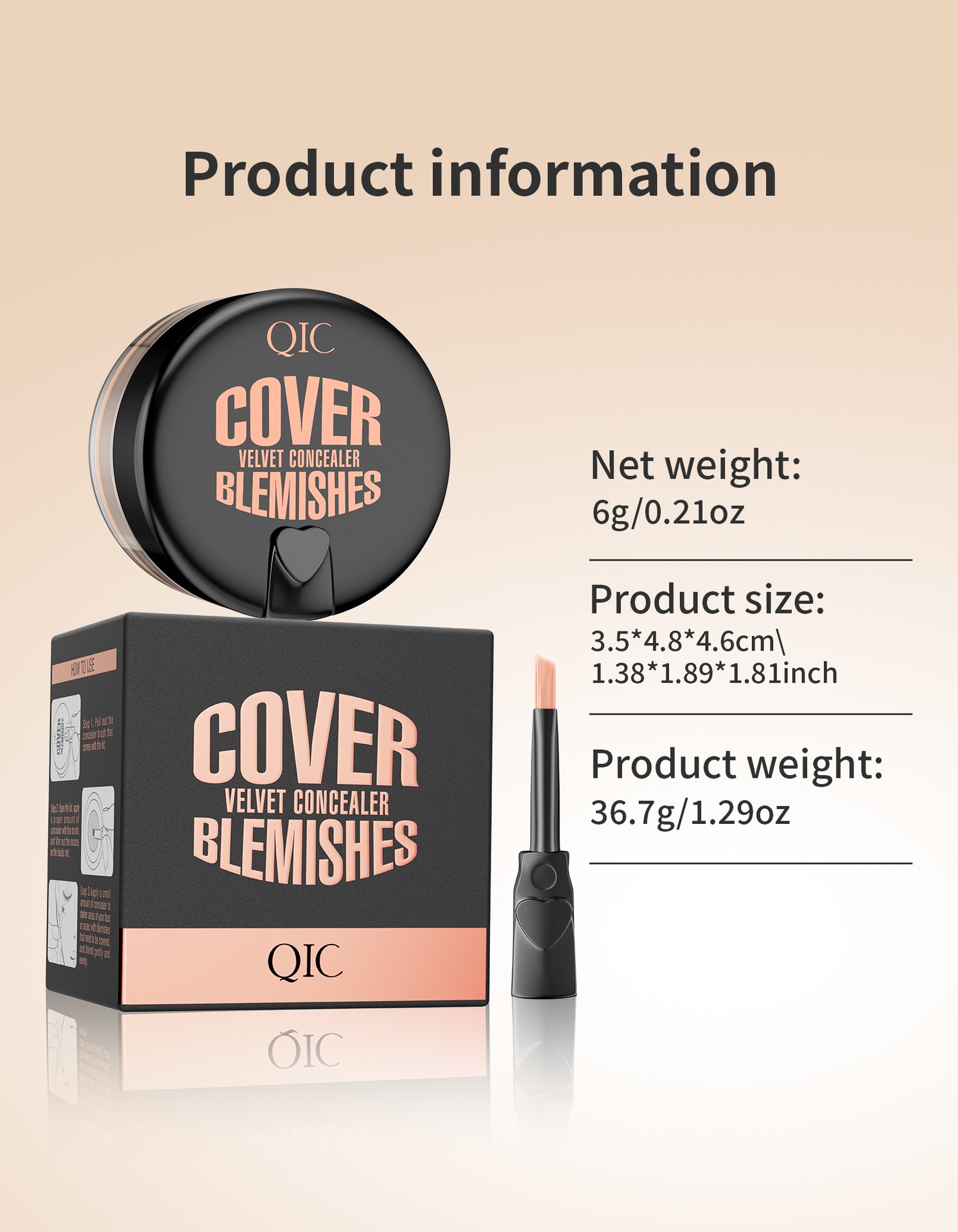 qic 絲絨遮瑕膏 36.7/盒