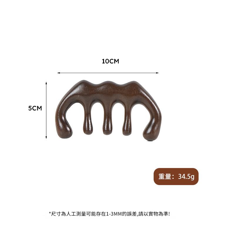 整木手工打磨天然檀木五齿按摩梳 整木手工打磨天然檀木按摩梳