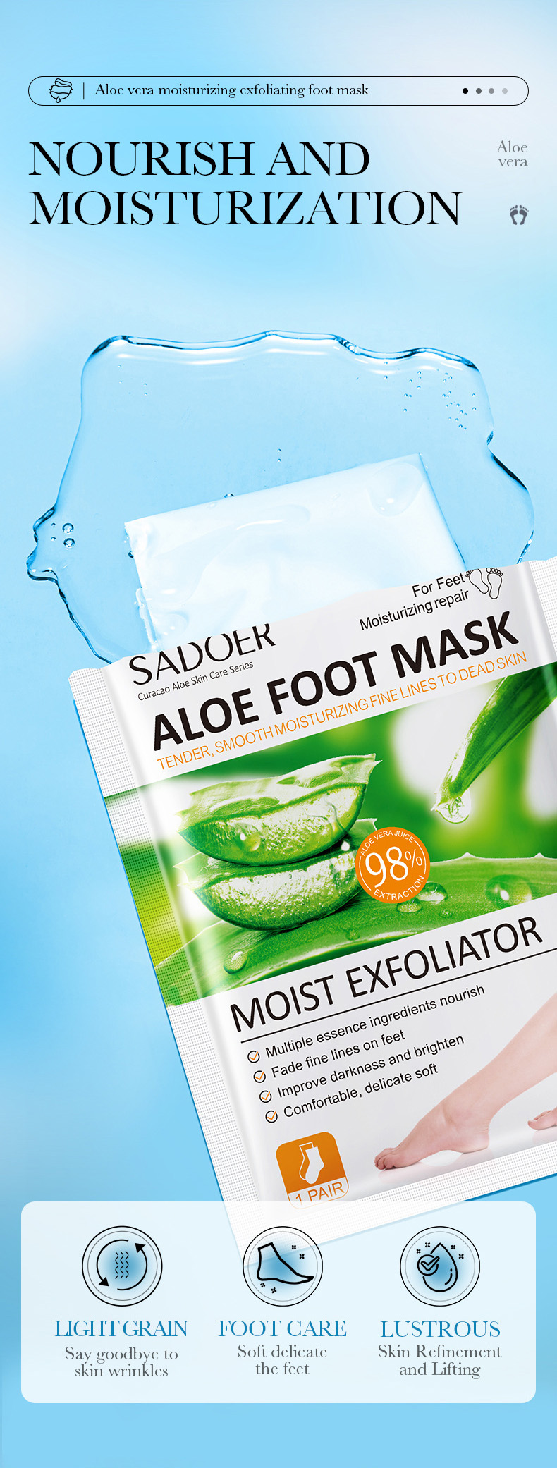 sadoer蘆薈手膜足膜35g/對 x20包