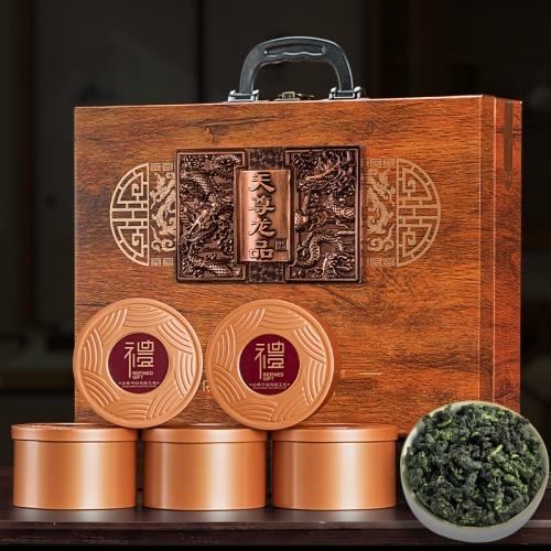 鐵觀音新茶濃香型蘭花香烏龍茶木紋禮盒