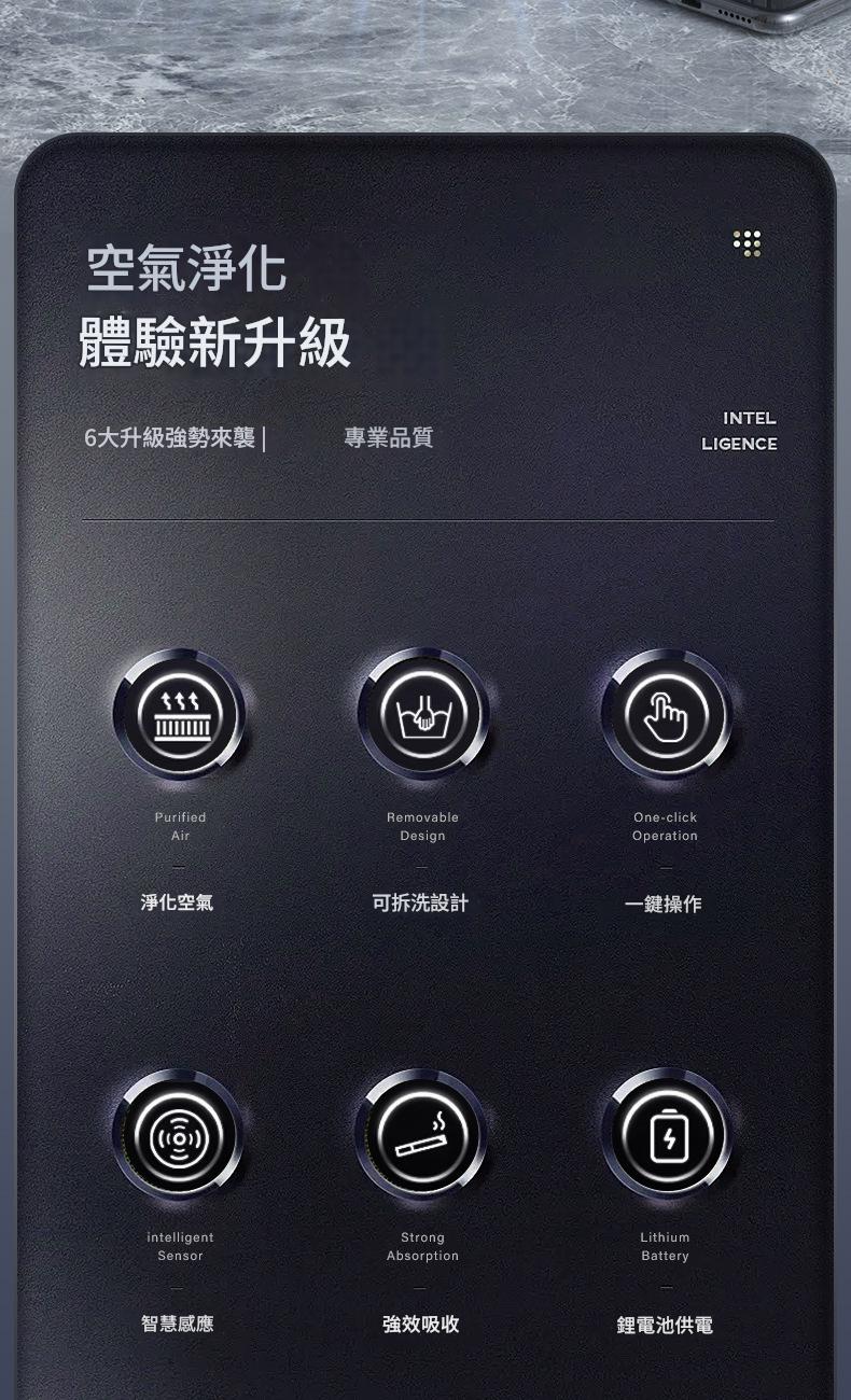 升級強效智慧感應空氣淨化煙灰缸