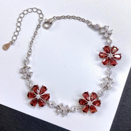 s925銀鑲嵌天然石榴石手鍊