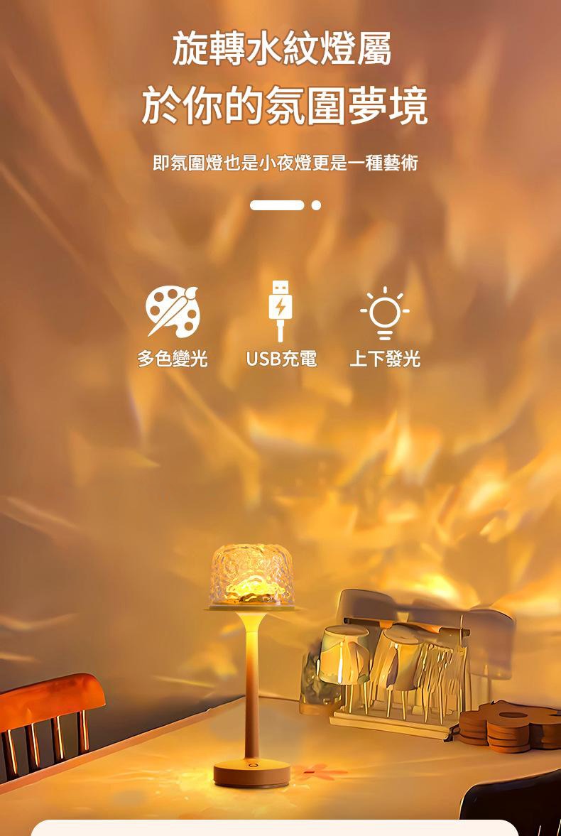 16色調光＋三色溫旋轉水波紋炫彩遙控燈