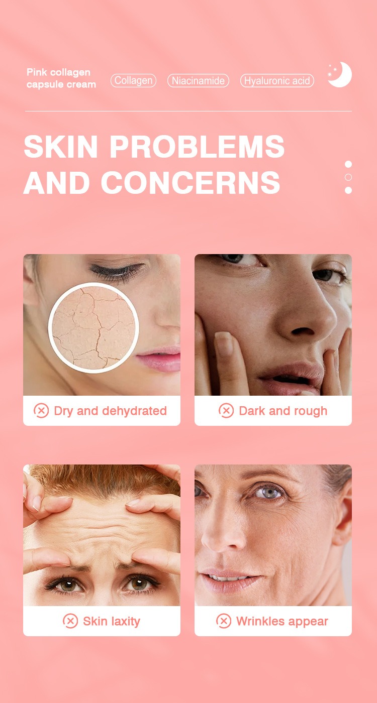 三重亮白彈潤配方粉色膠原膠囊霜