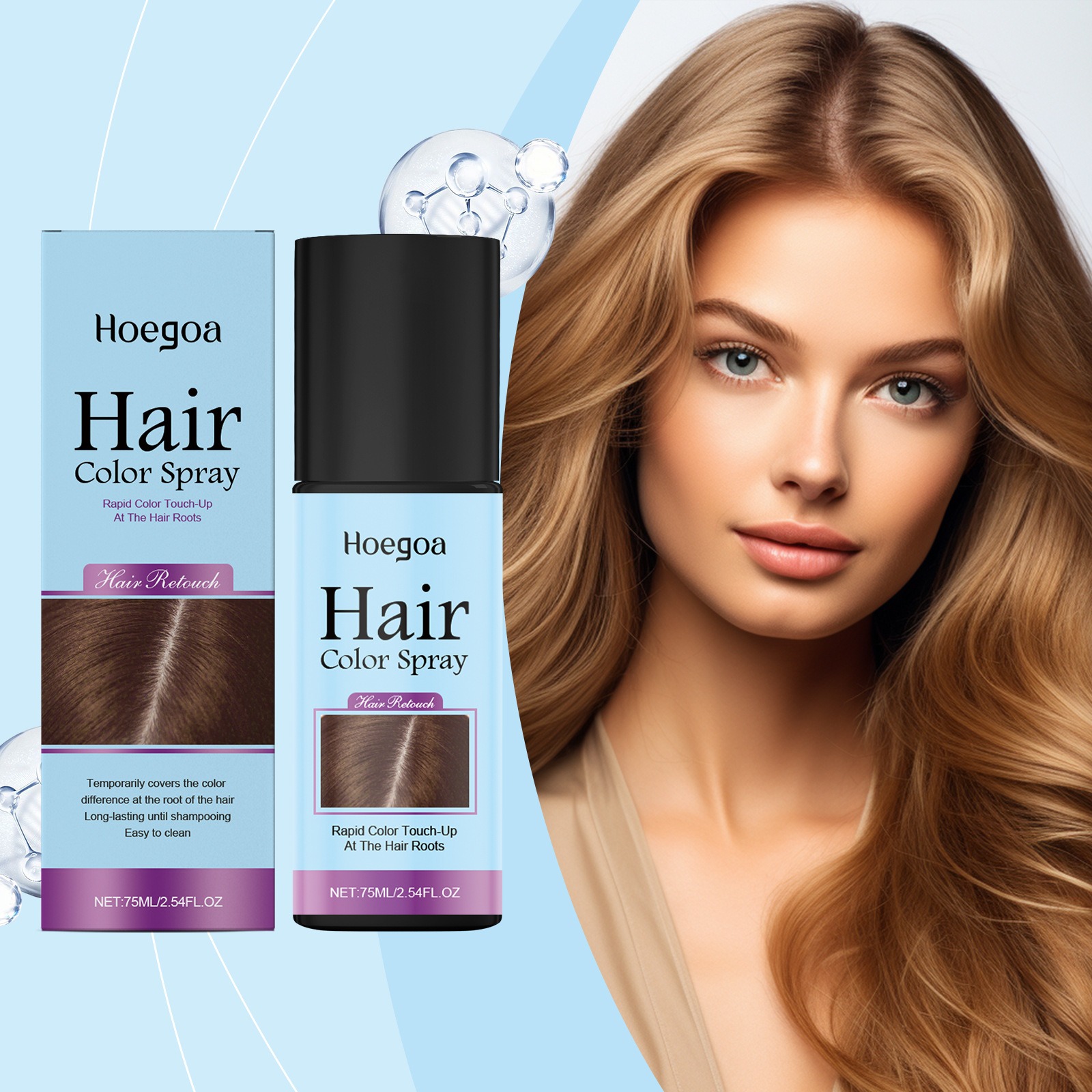hoegoa 快速遮蓋瞬效補色噴霧75ml/瓶x2