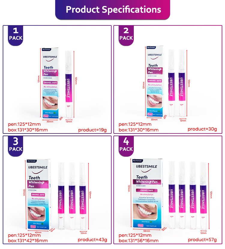 ubestsmile凝膠牙齒美白筆3ml/支x4