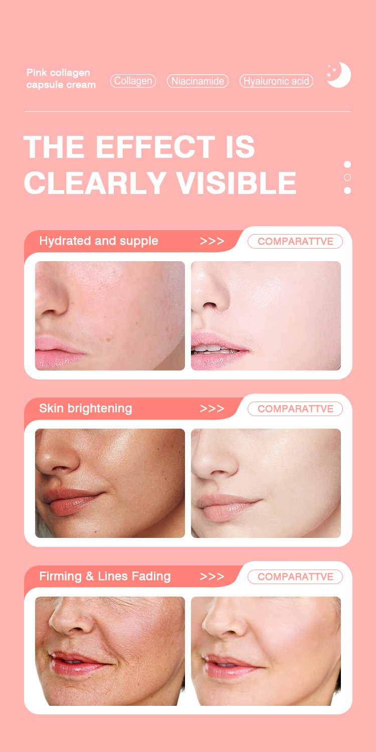 三重亮白彈潤配方粉色膠原膠囊霜