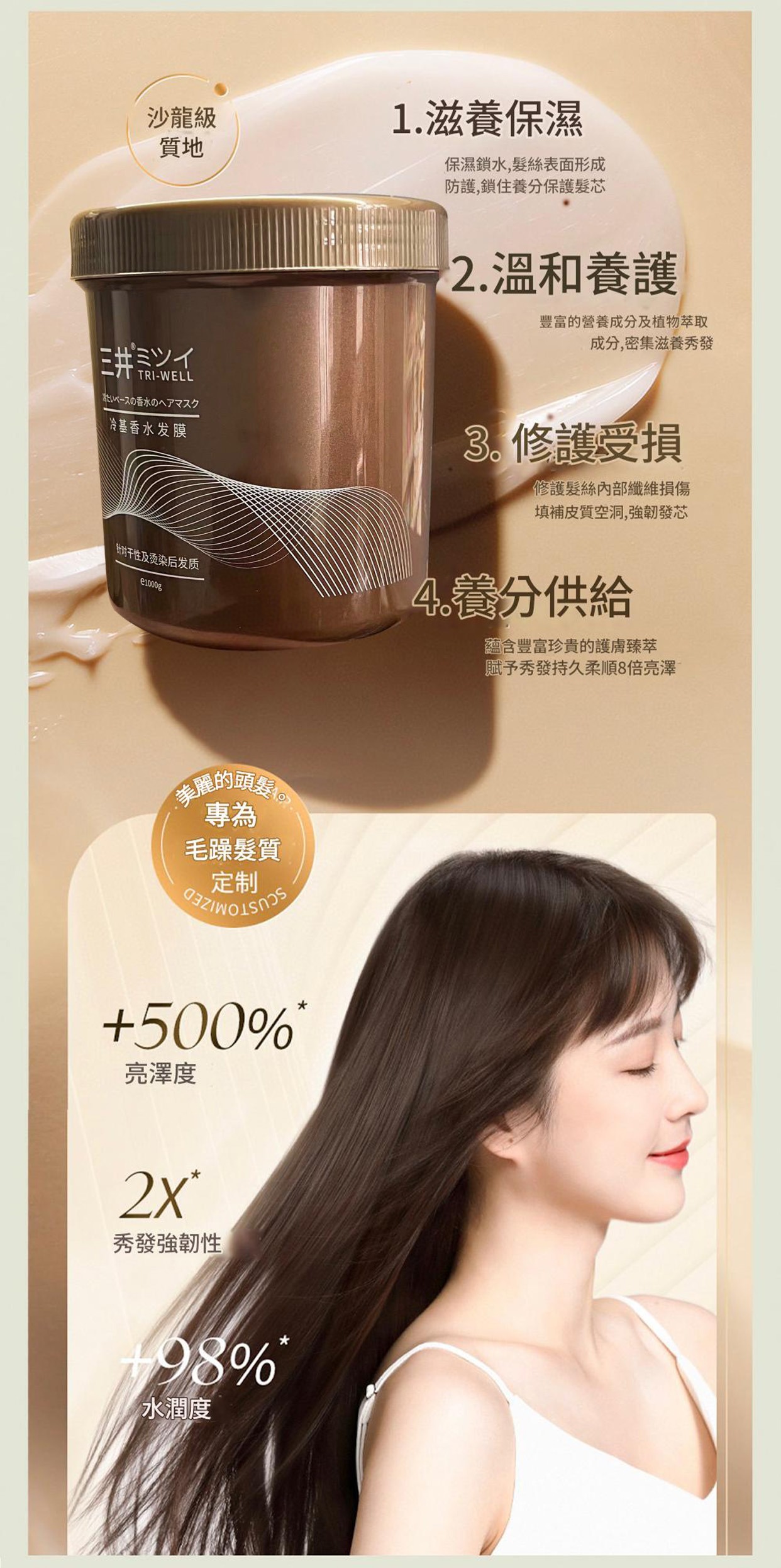 三井香水大容量免蒸修護冷基髮膜