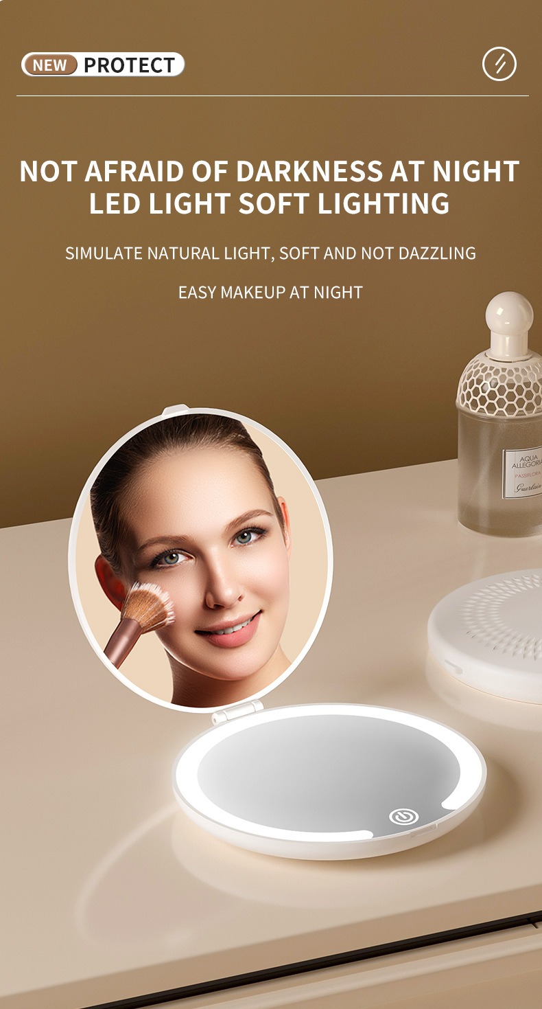 led三色光源補光美妝鏡