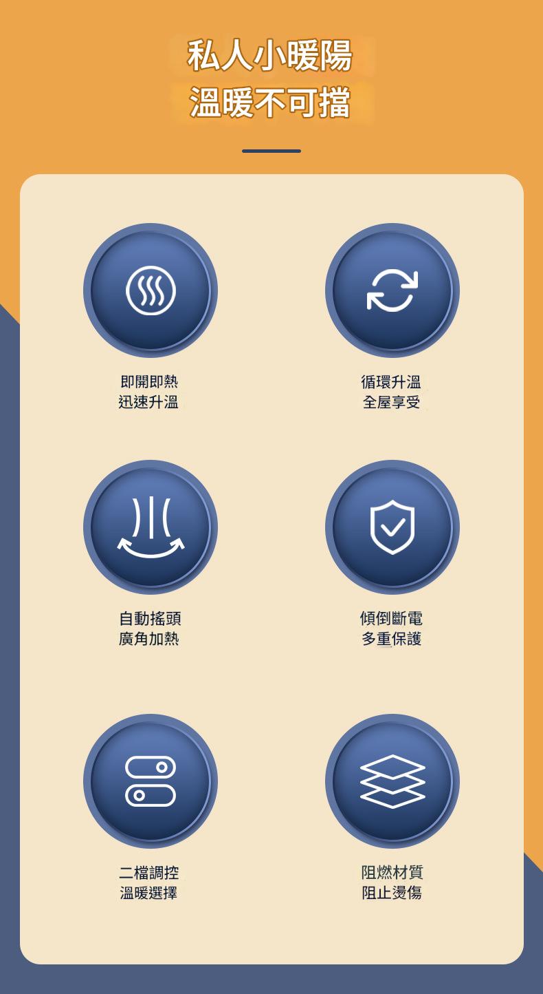 ptc陶瓷廣角靜音節能搖頭暖風機