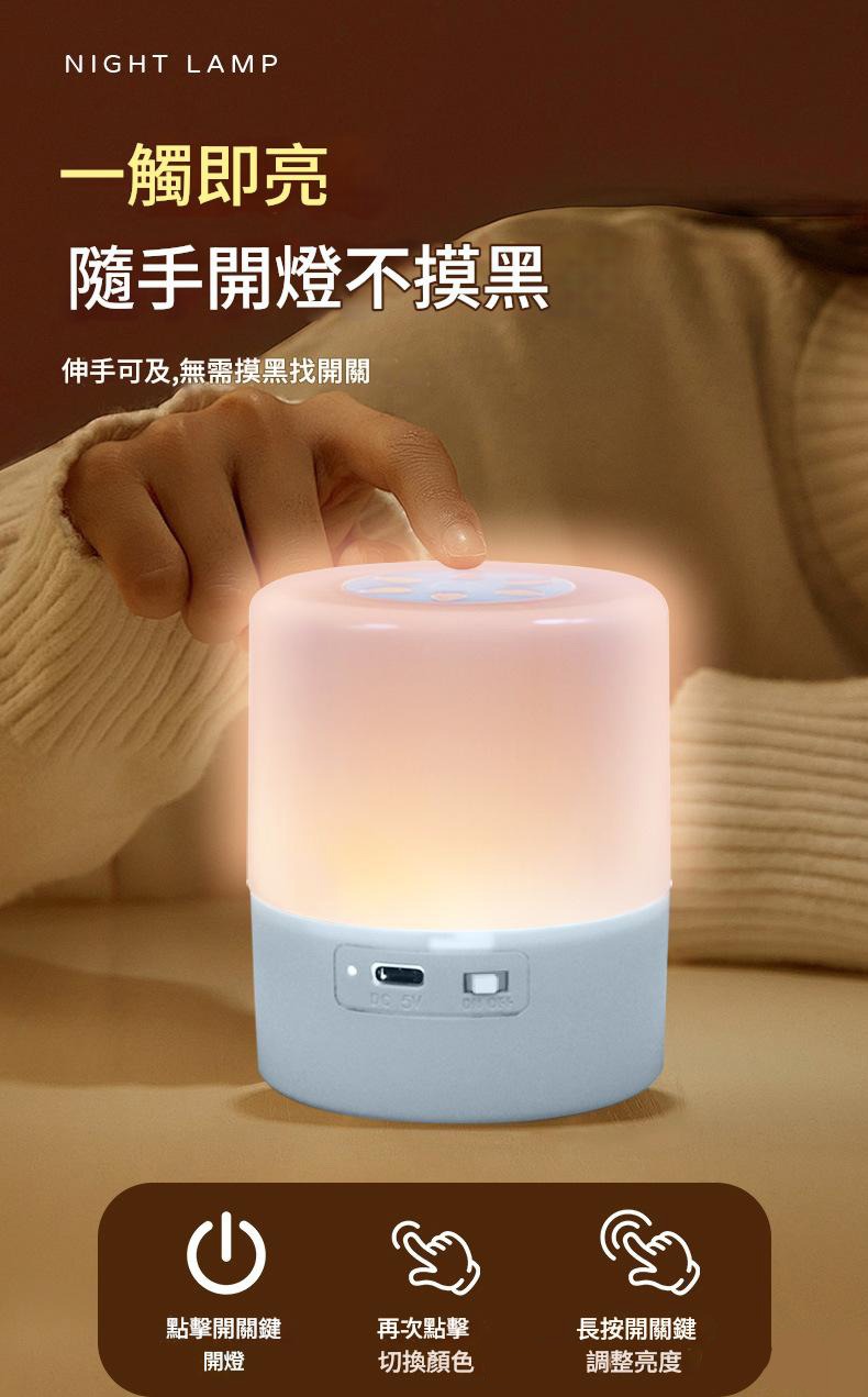 無藍光危害簡約觸控床頭夜燈
