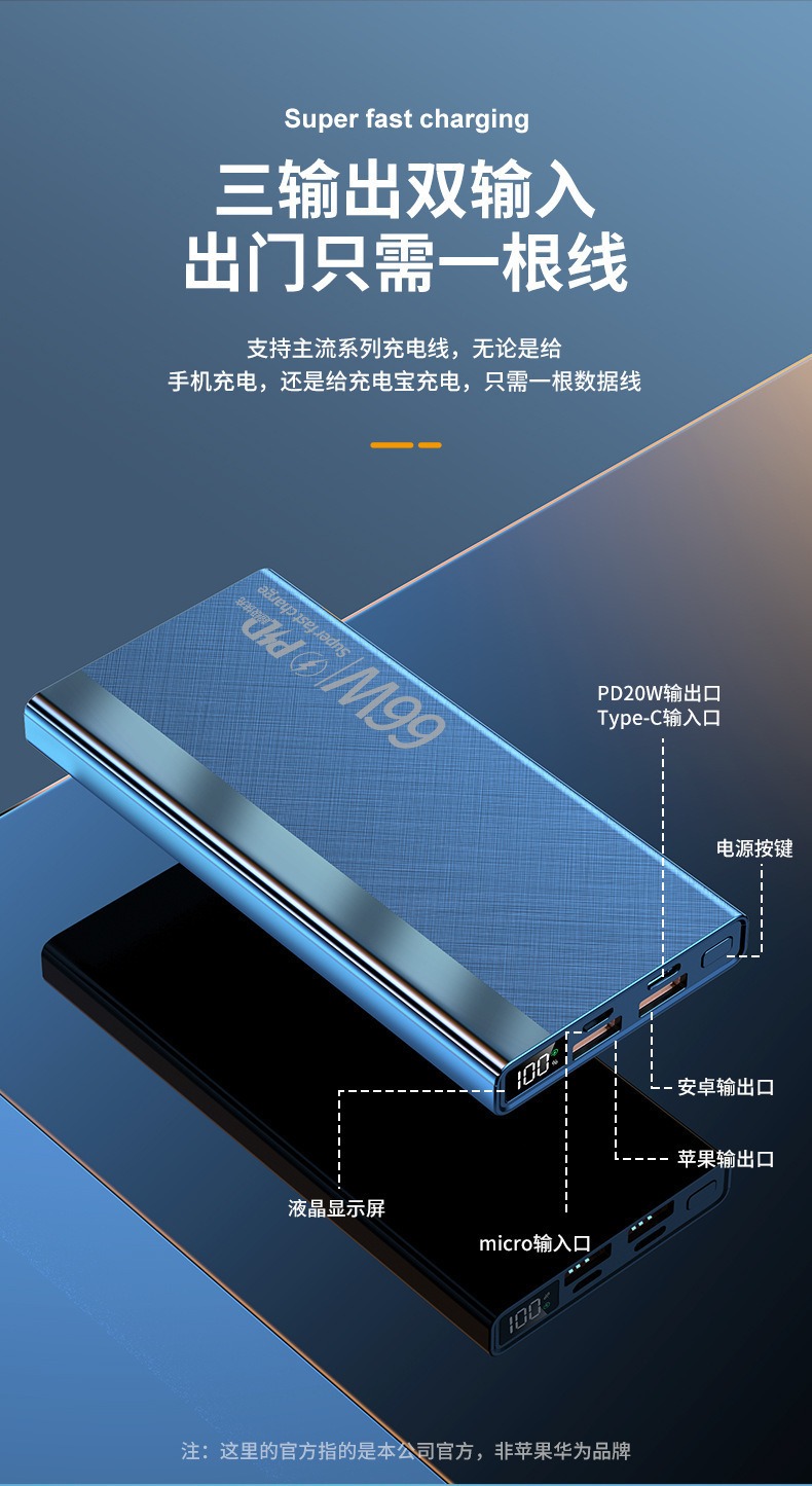 Jurgen Lange 66W超級閃充大容量雙向快充行動電源 jurgen lang 66w超級閃充大容量雙向快充行動電源