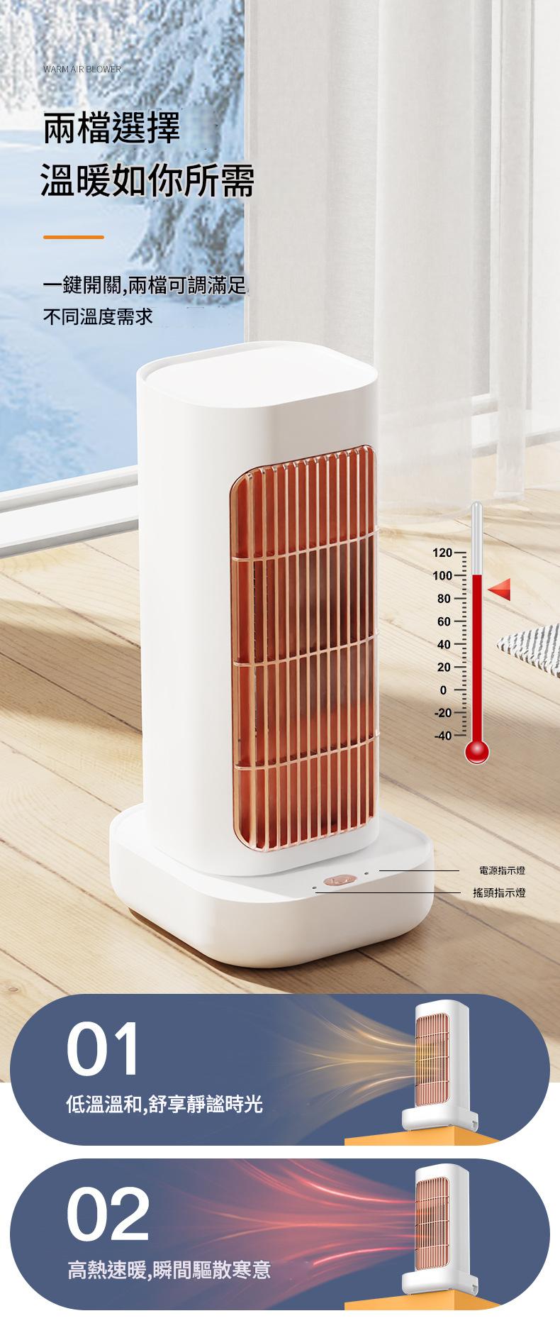 ptc陶瓷廣角靜音節能搖頭暖風機