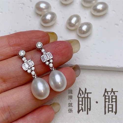 925純銀 天然淡水珍珠耳墜