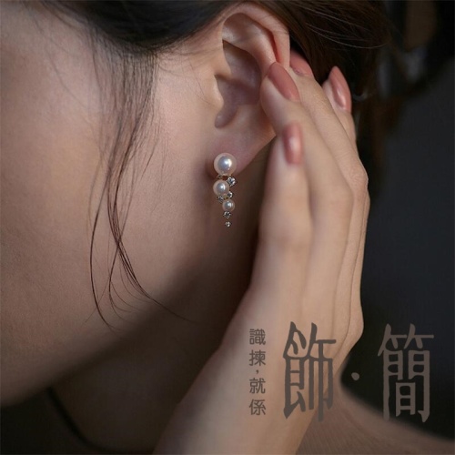 925純銀 滿天星辰淡水珍珠耳釘