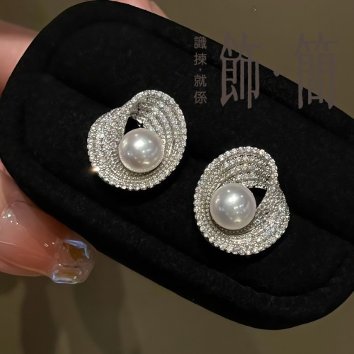 925純銀星河漩渦淡水珍珠耳釘