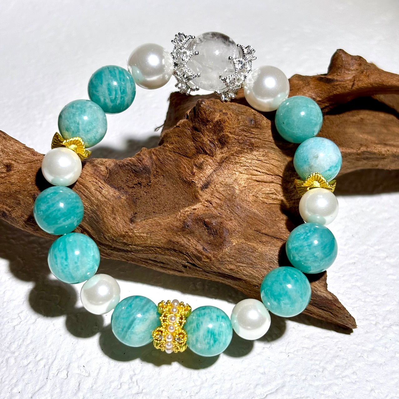 海藍寶珠×白珍珠皇冠手鏈 auto draft