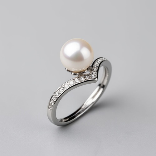 s925純銀6~7mm淡水珍珠戒指