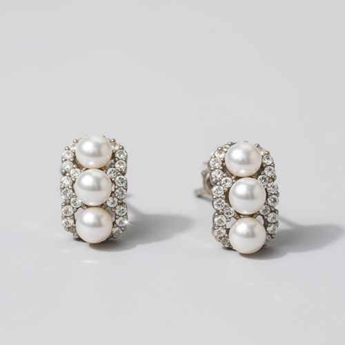 s925銀 小豌豆諸暨淡水珍珠耳釘