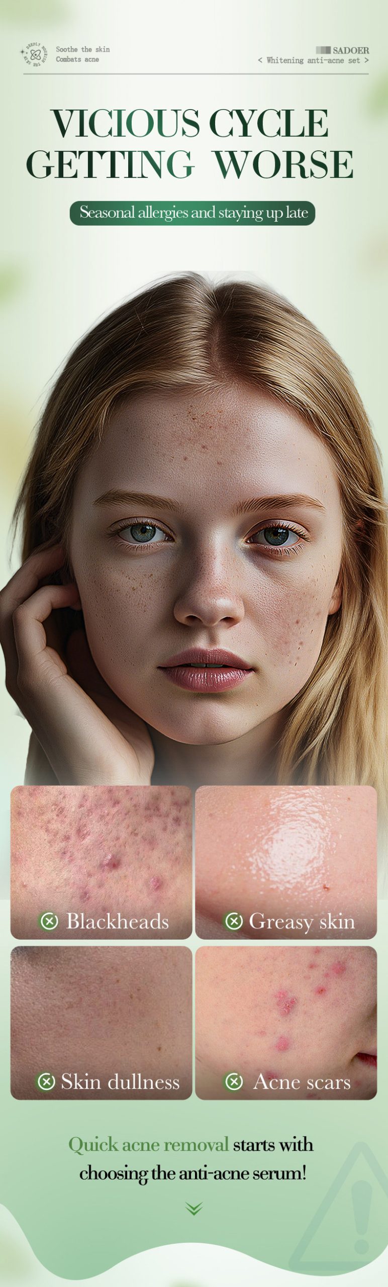 sadoer水楊酸菸醯胺茶树美白祛痘套裝