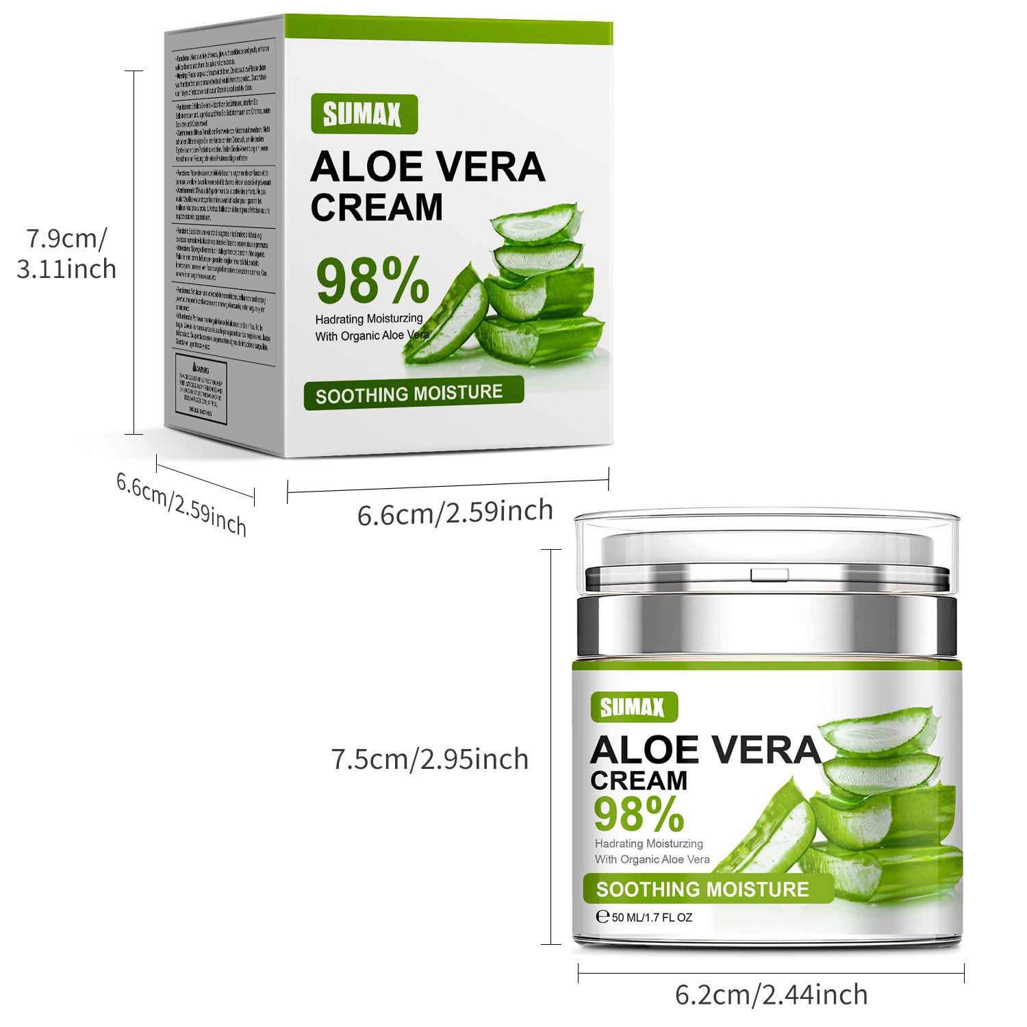 sumax 98%蘆薈保濕霜50mlx2瓶 sumax 98%蘆薈保濕霜50mlx2瓶
