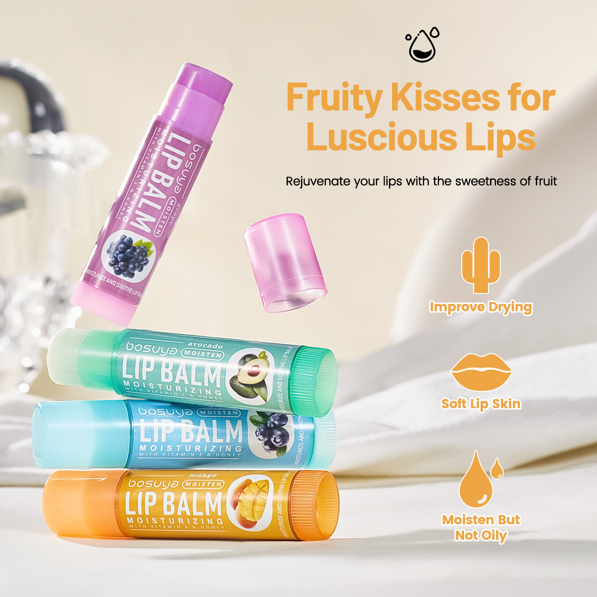 深層保濕滋潤 多口味水果潤唇膏 女款必備 深層保濕滋潤 多口味水果潤唇膏 女款必備