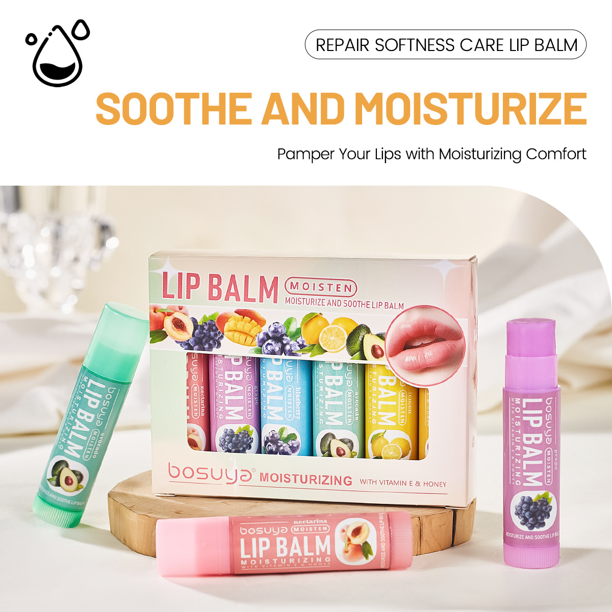 深層保濕滋潤 多口味水果潤唇膏 女款必備 深層保濕滋潤 多口味水果潤唇膏 女款必備