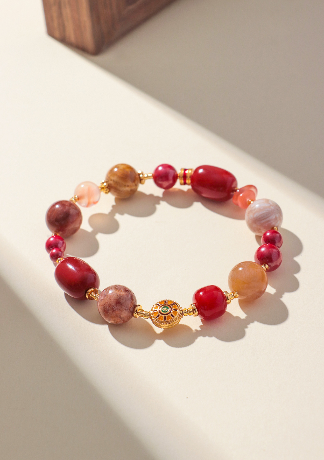 南紅朱砂鹽源瑪瑙手鏈