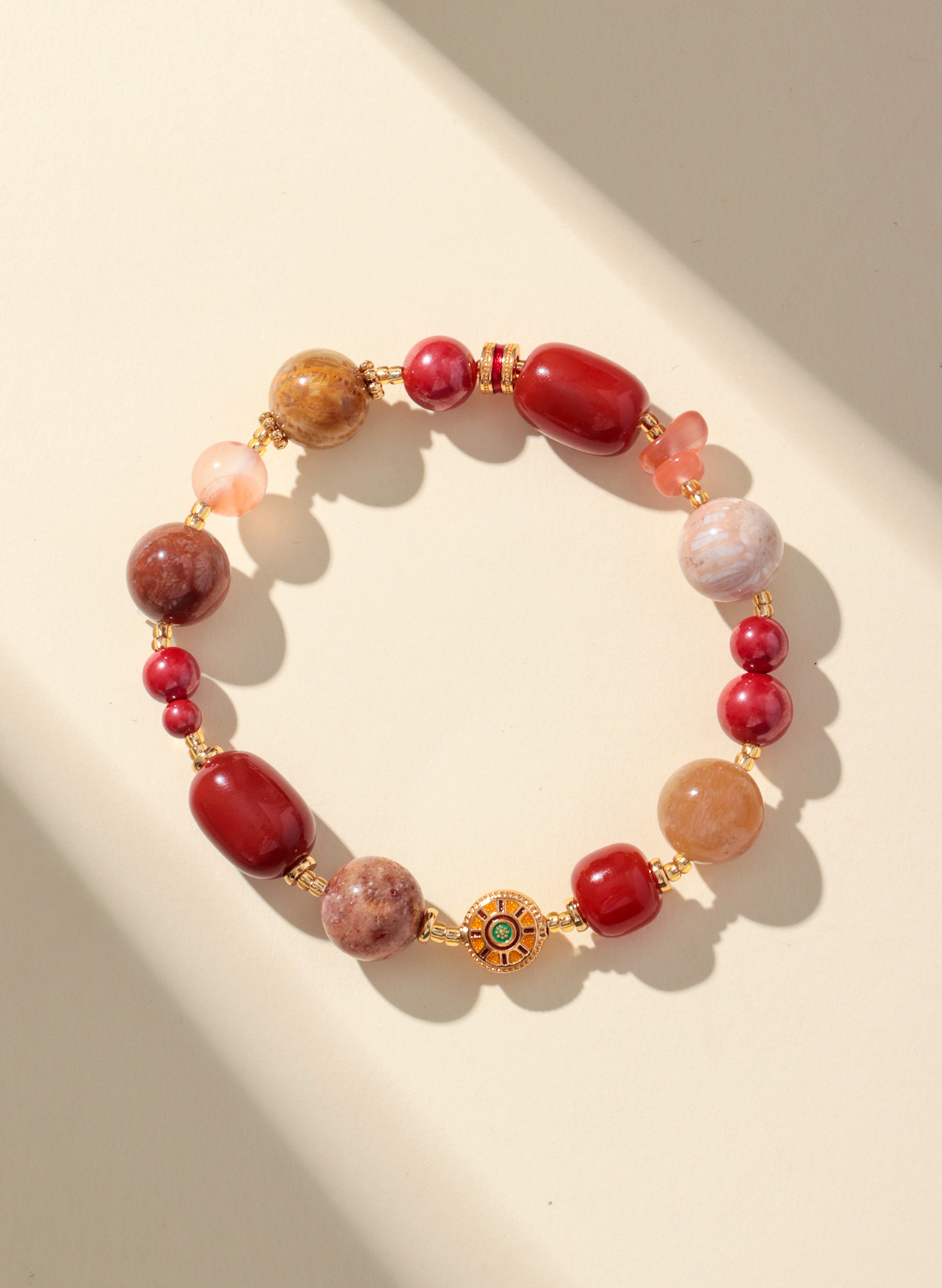 南紅朱砂鹽源瑪瑙手鏈