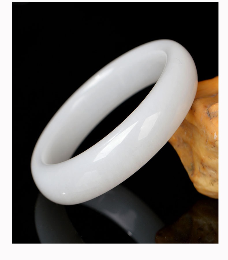 【新疆戈壁白玉】高冰透金絲玉手鐲 新款油潤細膩