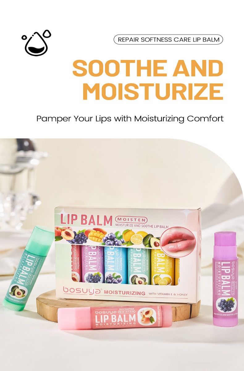 深層保濕滋潤 多口味水果潤唇膏 女款必備