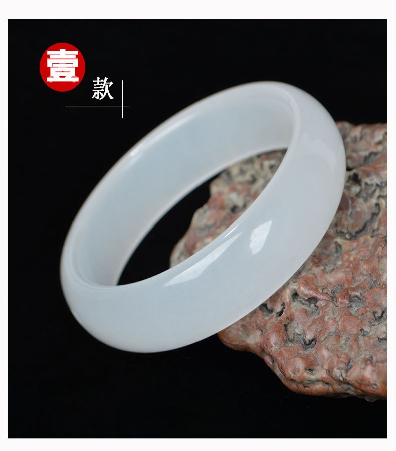 【新疆戈壁白玉】高冰透金絲玉手鐲 新款油潤細膩