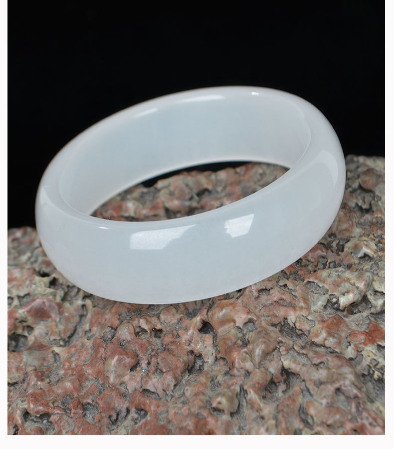 【新疆戈壁白玉】高冰透金絲玉手鐲 新款油潤細膩