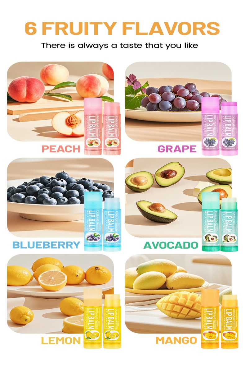 深層保濕滋潤 多口味水果潤唇膏 女款必備